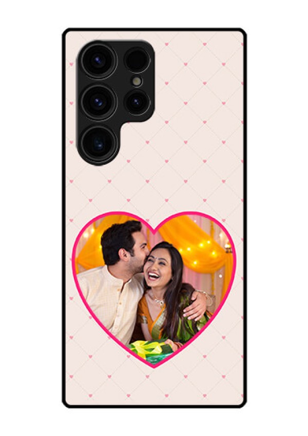 Galaxy S23 Ultra 5G Custom Glass Mobile Case - Heart Shape Design