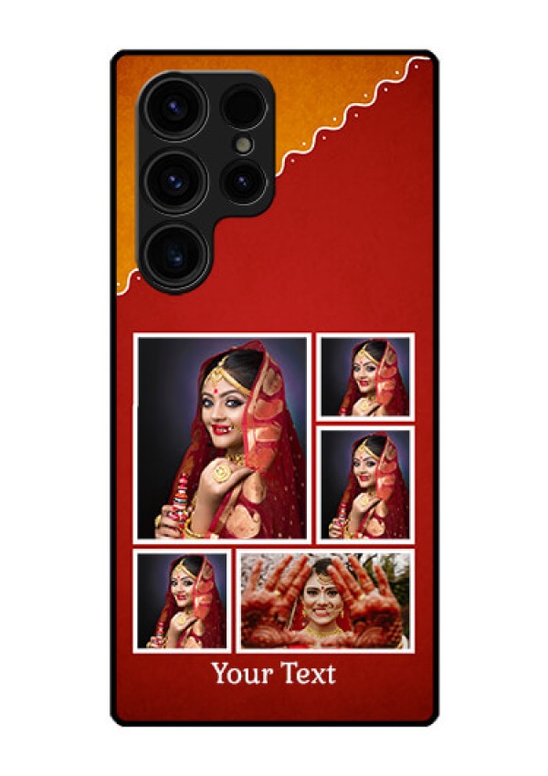 Galaxy S23 Ultra 5G Personalized Glass Phone Case - Wedding Pic Upload Design