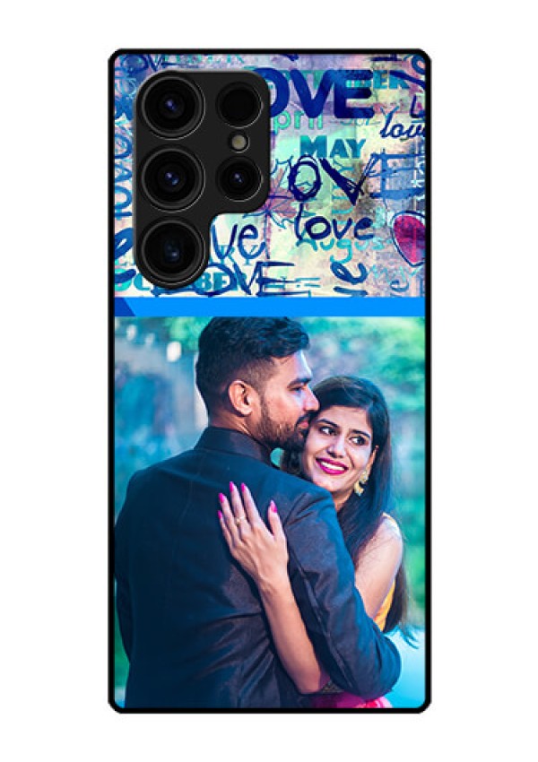 Galaxy S23 Ultra 5G Custom Glass Mobile Case - Colorful Love Design