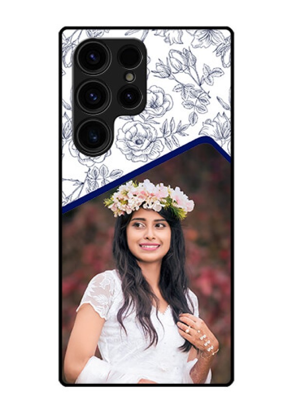 Galaxy S23 Ultra 5G Personalized Glass Phone Case - Premium Floral Design