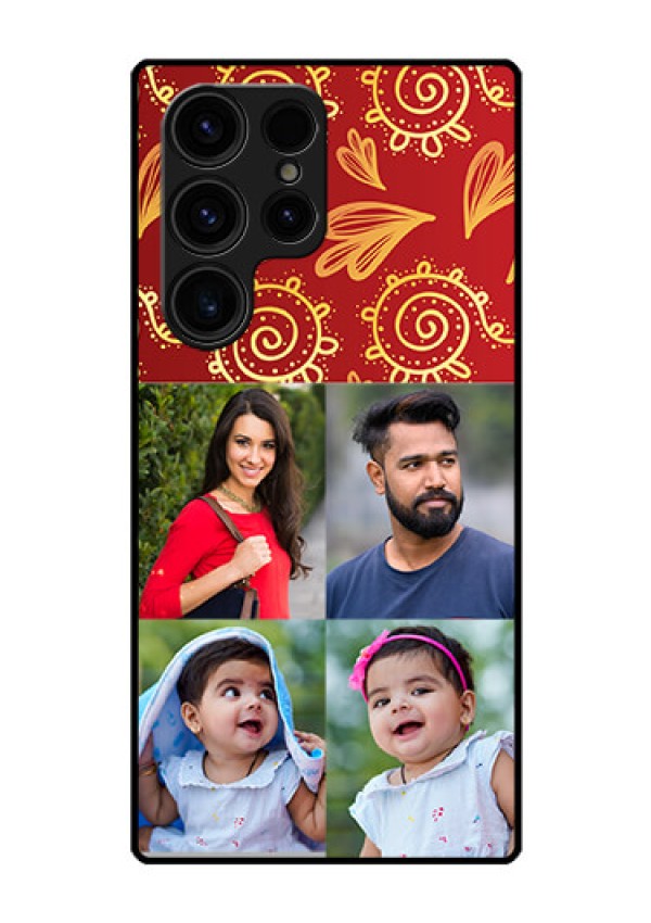 Galaxy S23 Ultra 5G Photo Printing on Glass Case - 4 Image Traditional Design