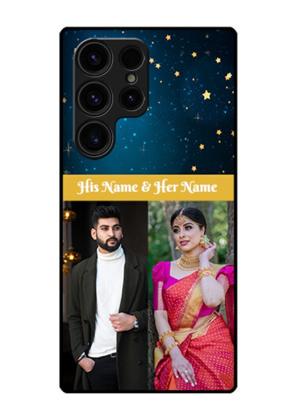 Galaxy S23 Ultra 5G Custom Glass Phone Case - Galaxy Stars Backdrop Design