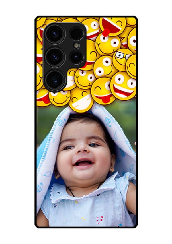 Galaxy S23 Ultra 5G Custom Glass Mobile Case - with Smiley Emoji Design