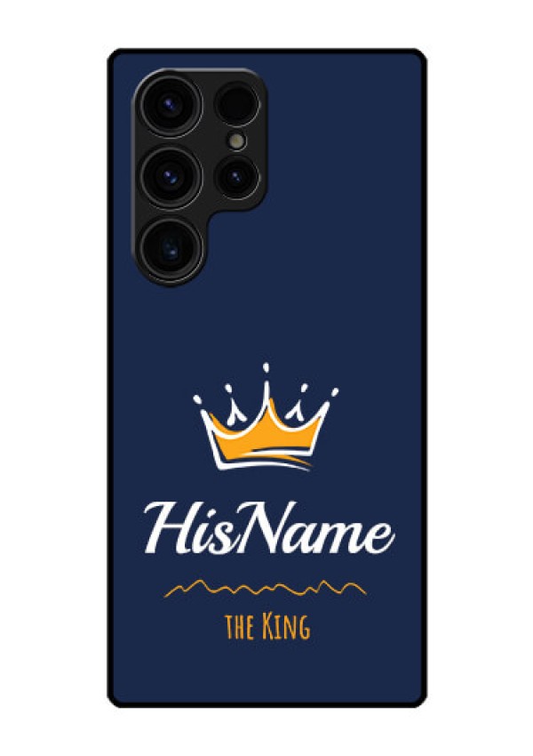 Galaxy S23 Ultra 5G Glass Phone Case King with Name