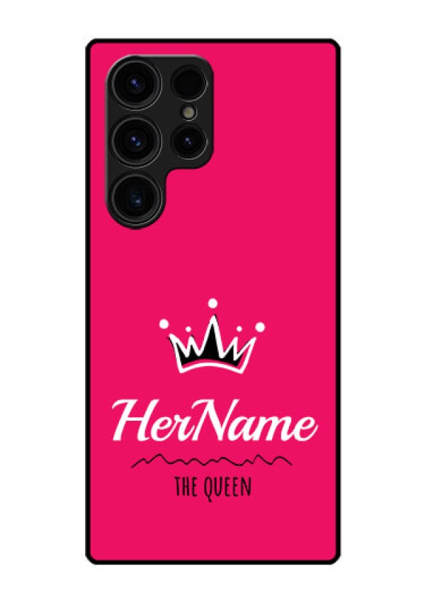 Galaxy S23 Ultra 5G Glass Phone Case Queen with Name