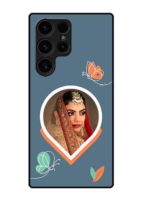 Galaxy S23 Ultra 5G Custom Glass Mobile Case - Droplet Butterflies Design