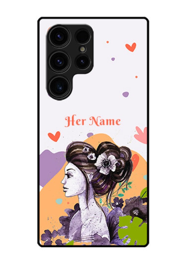 Galaxy S23 Ultra 5G Personalized Glass Phone Case - Woman And Nature Design