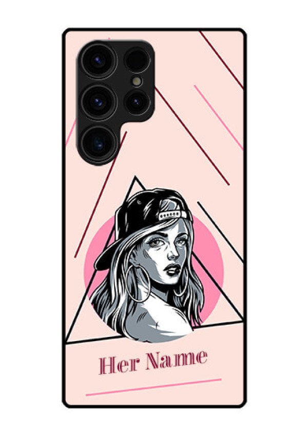 Galaxy S23 Ultra 5G Personalized Glass Phone Case - Rockstar Girl Design