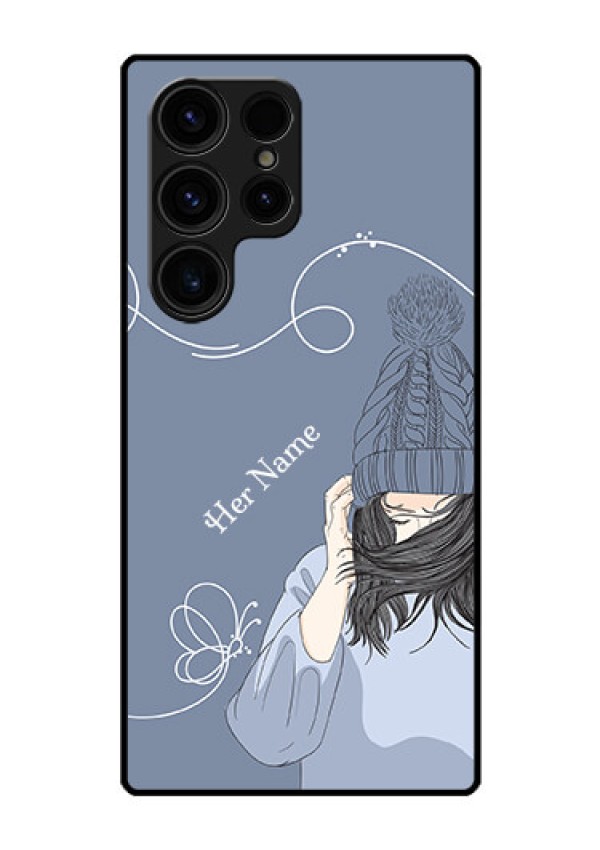 Galaxy S23 Ultra 5G Custom Glass Mobile Case - Girl in winter outfit Design