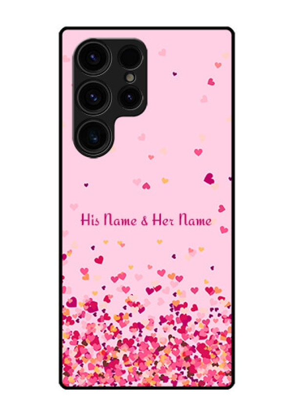 Galaxy S23 Ultra 5G Photo Printing on Glass Case - Floating Hearts Design