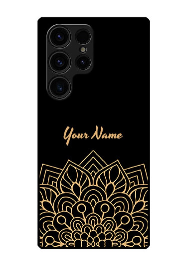 Galaxy S23 Ultra 5G Custom Glass Phone Case - Golden mandala Design