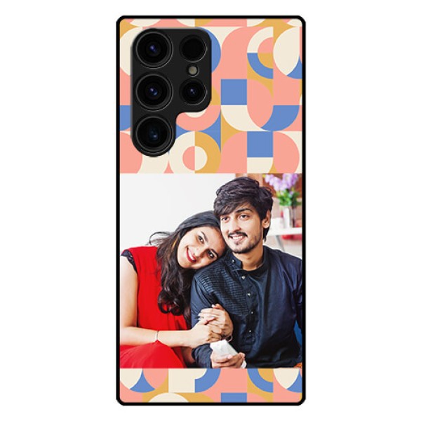 Galaxy S23 Ultra 5G Photo Printing on Glass Case - Semi-circle Maze Pattern Design