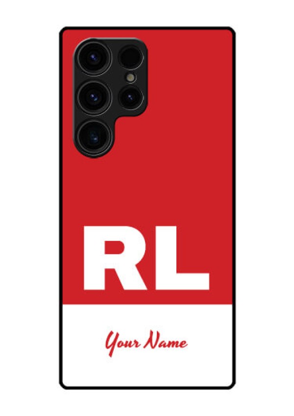 Galaxy S23 Ultra 5G Personalized Glass Phone Case - dual tone custom text Design