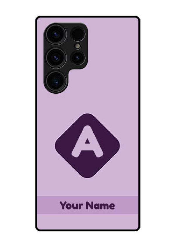 Galaxy S23 Ultra 5G Custom Glass Mobile Case - Custom Letter in curved badge Design