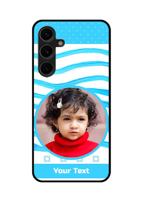 Galaxy S24 FE 5G Custom Glass Phone Case - Simple Blue Case Design