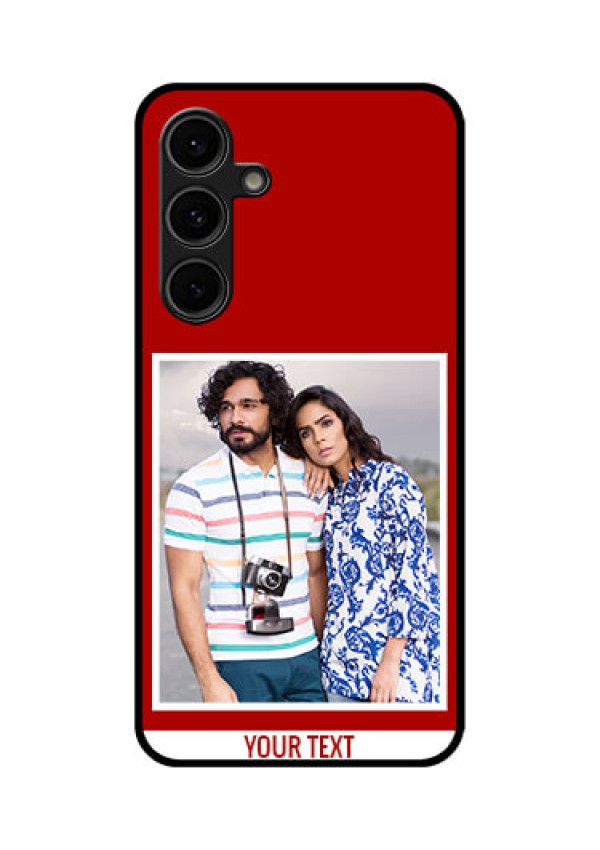 Galaxy S24 FE 5G Custom Glass Phone Case - Red Color Design