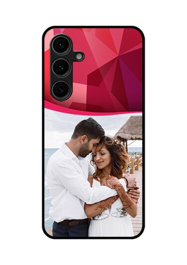 Galaxy S24 FE 5G Custom Glass Phone Case - Red Abstract Design
