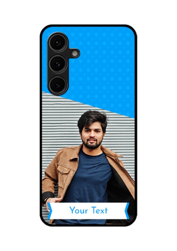 Galaxy S24 FE 5G Custom Glass Phone Case - Simple Blue Color Design