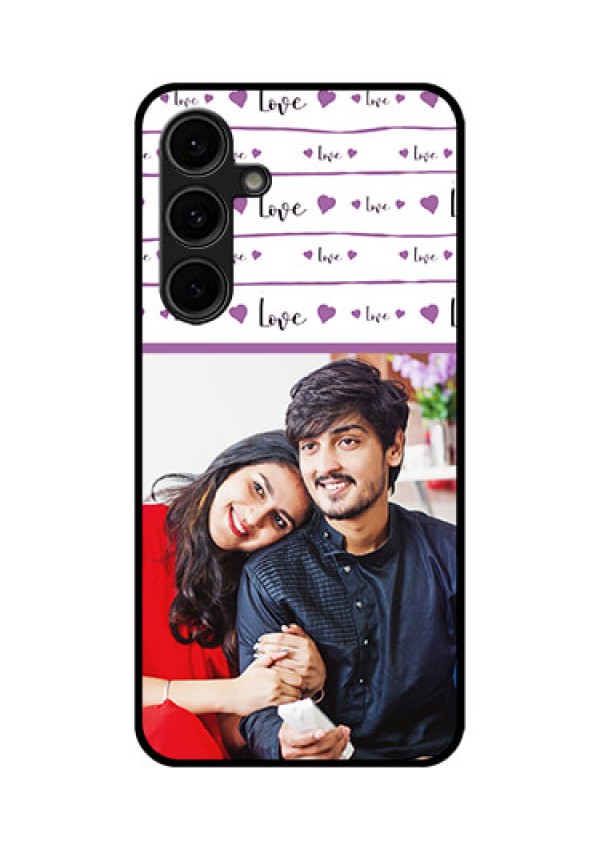 Galaxy S24 FE 5G Custom Glass Phone Case - Couples Heart Design
