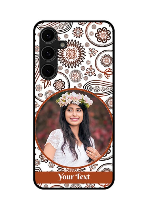 Galaxy S24 FE 5G Custom Glass Phone Case - Abstract Flower Design