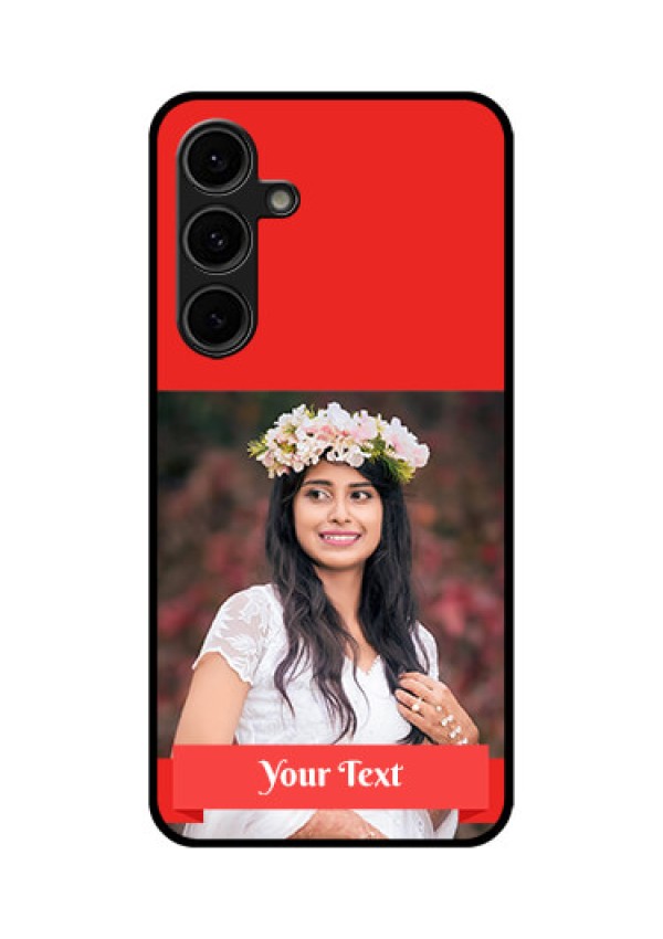 Galaxy S24 FE 5G Custom Glass Phone Case - Simple Red Color Design