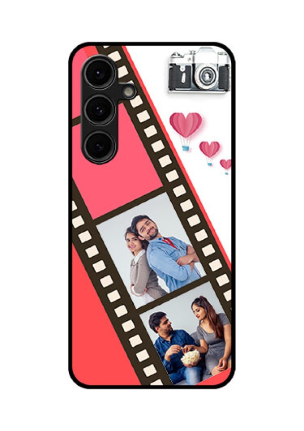 Galaxy S24 FE 5G Custom Glass Phone Case - 3 Image Holder With Film Reel