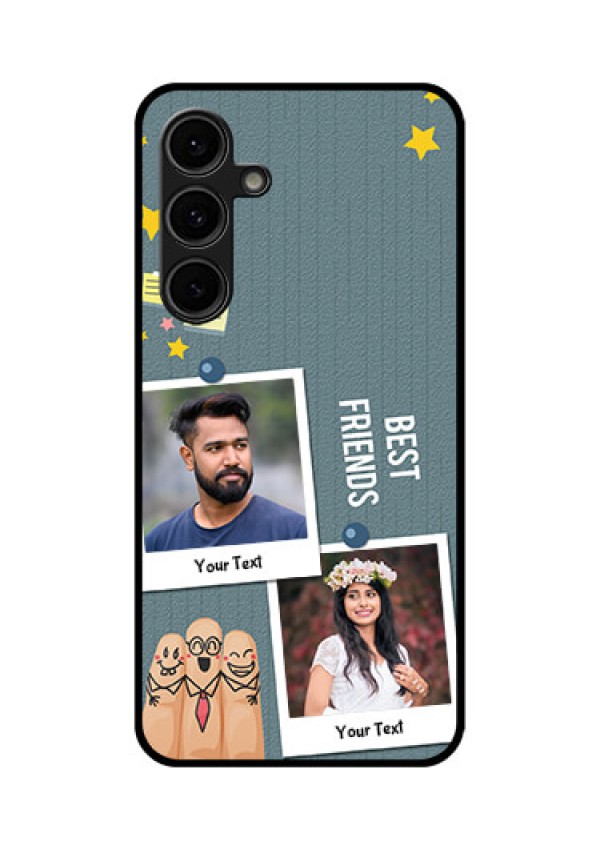Galaxy S24 FE 5G Custom Glass Phone Case - Sticky Frames And Friendship Design