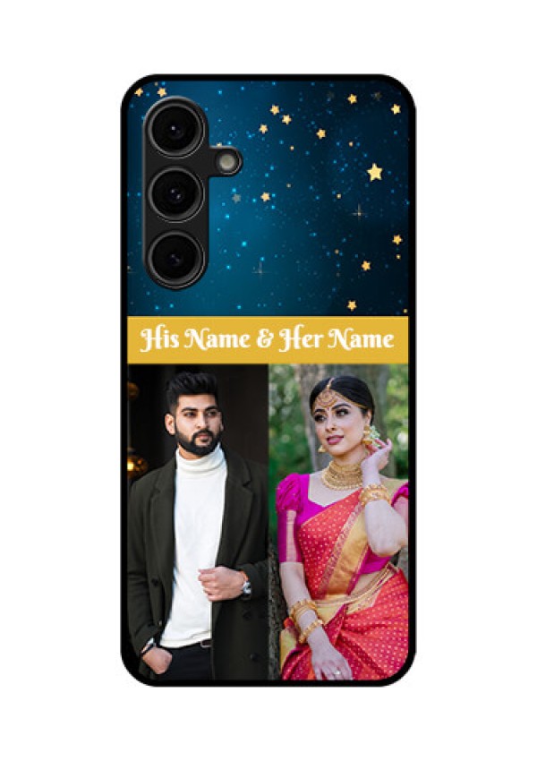 Galaxy S24 FE 5G Custom Glass Phone Case - Galaxy Stars Backdrop Design