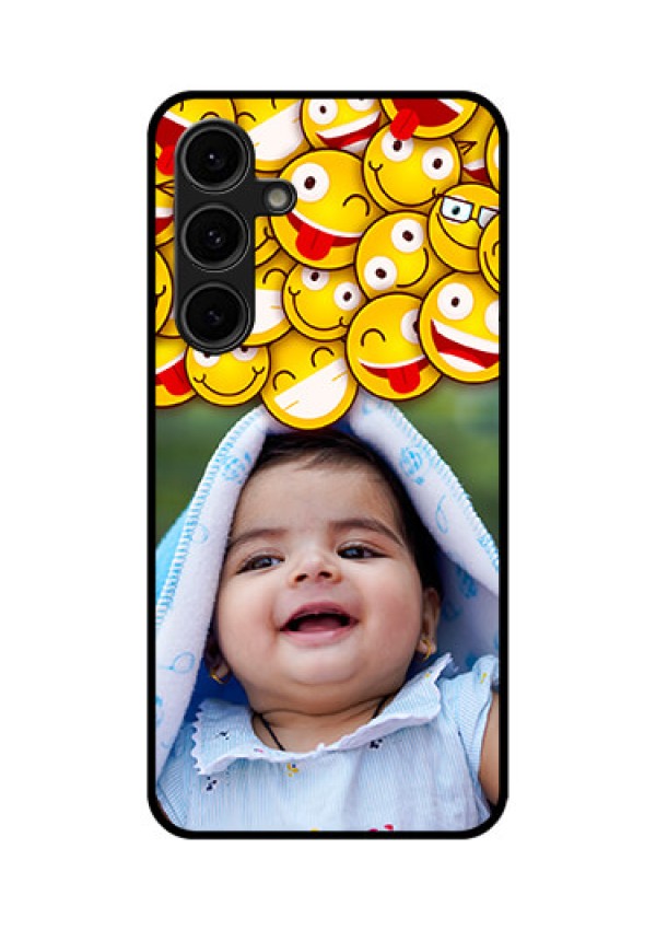 Galaxy S24 FE 5G Custom Glass Phone Case - With Smiley Emoji Design