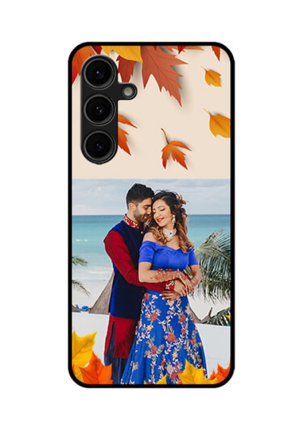 Galaxy S24 FE 5G Custom Glass Phone Case - Autumn Maple Leaves Design
