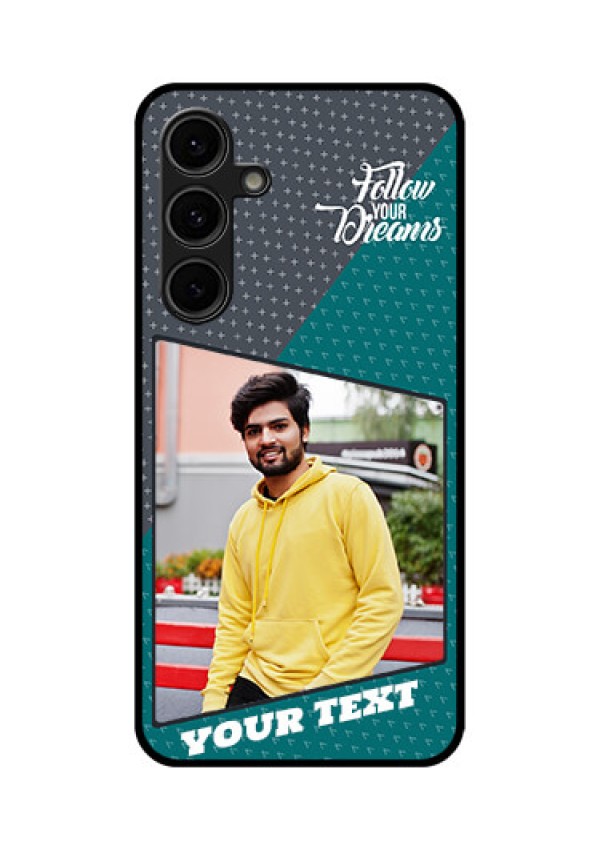 Galaxy S24 FE 5G Custom Glass Phone Case - Background Pattern Design With Quote