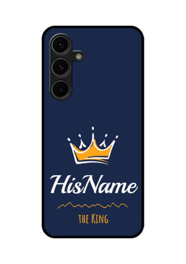 Galaxy S24 FE 5G Custom Glass Phone Case - King With Name Design
