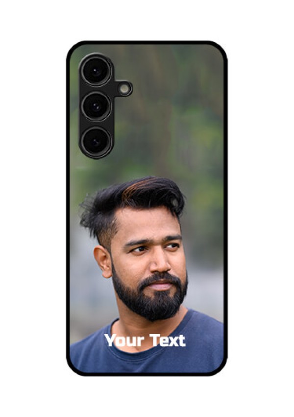 Galaxy S24 FE 5G Custom Glass Phone Case - Photo With Text Design