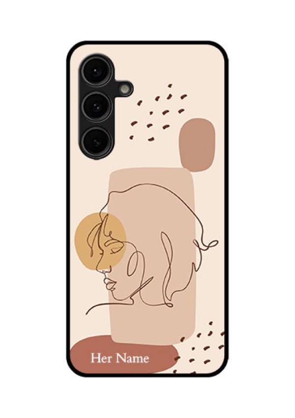 Galaxy S24 FE 5G Custom Glass Phone Case - Calm Woman Line Art Design