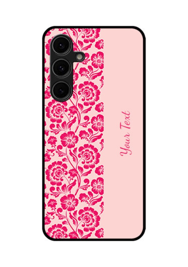 Galaxy S24 FE 5G Custom Glass Phone Case - Attractive Floral Pattern Design