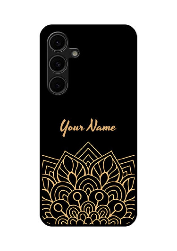Galaxy S24 FE 5G Custom Glass Phone Case - Golden Mandala Design
