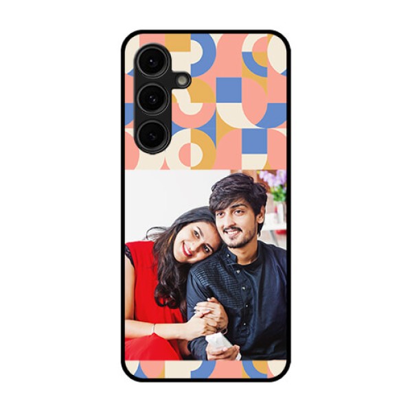 Galaxy S24 FE 5G Custom Glass Phone Case - Semi - Circle Maze Pattern Design