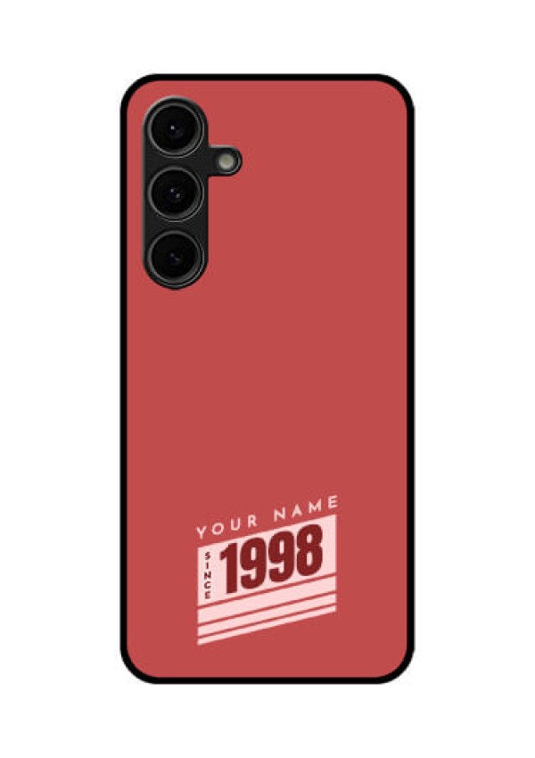 Galaxy S24 FE 5G Custom Glass Phone Case - Red Custom Year Of Birth Design