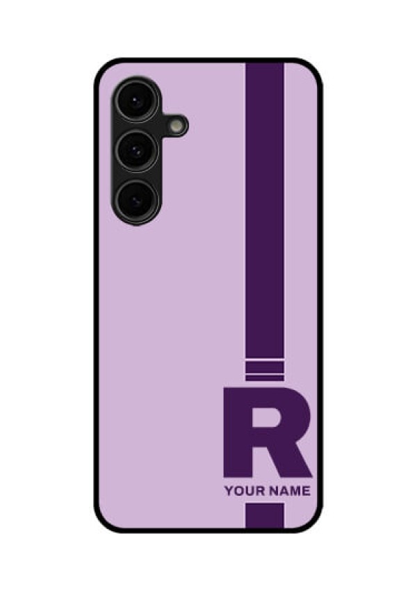 Galaxy S24 FE 5G Custom Glass Phone Case - Simple Dual Tone Stripe With Name Design