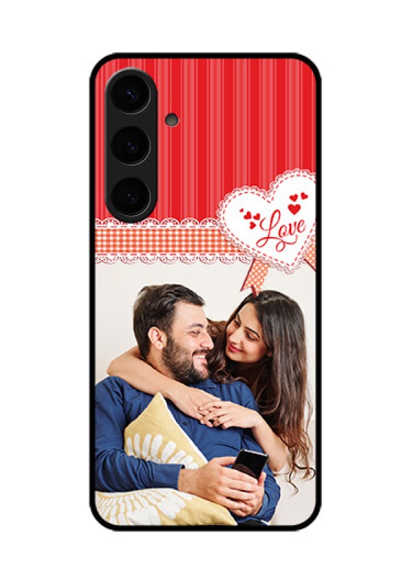 Samsung Galaxy S24 Plus 5G Custom Glass Phone Case - Red Love Pattern Design