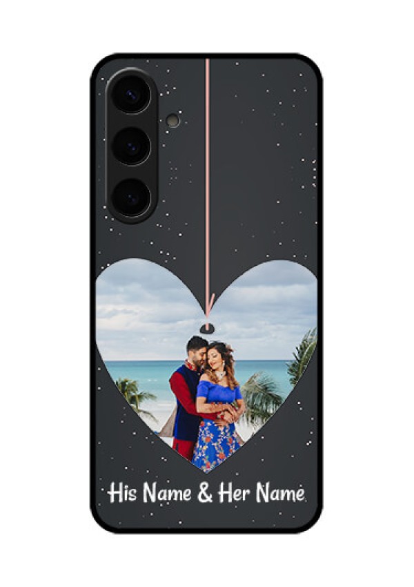 Samsung Galaxy S24 Plus 5G Custom Glass Phone Case - Hanging Heart Design