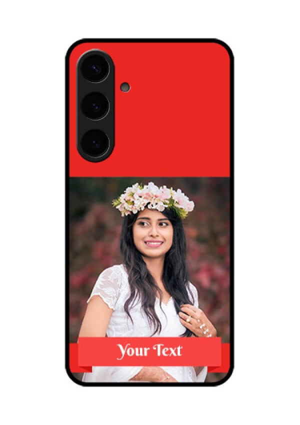 Samsung Galaxy S24 Plus 5G Custom Glass Phone Case - Simple Red Color Design