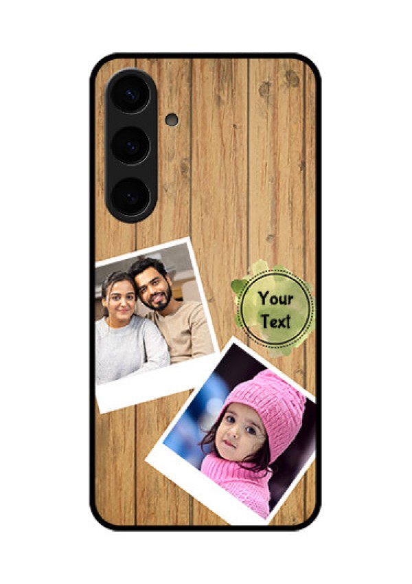 Samsung Galaxy S24 Plus 5G Custom Glass Phone Case - Wooden Texture Design