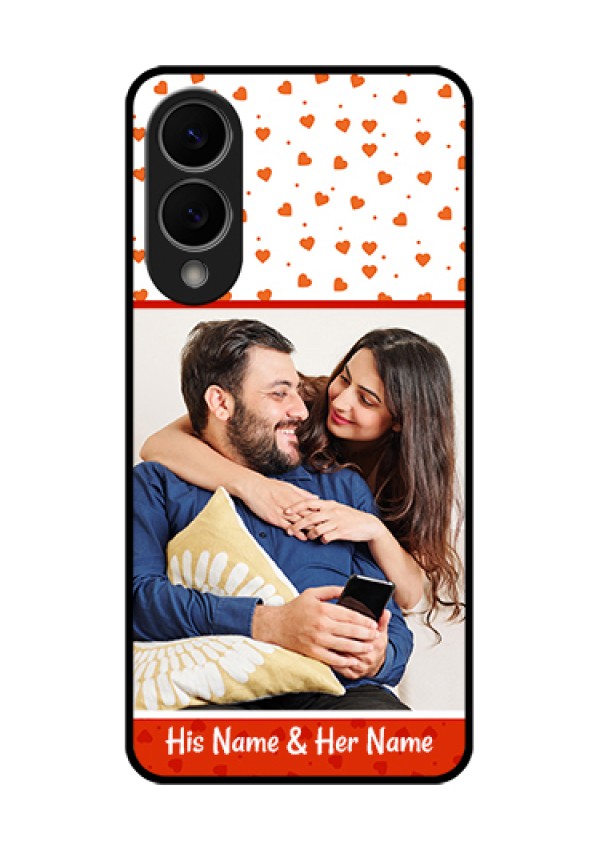 Samsung Galaxy S25 Edge 5G Custom Glass Phone Case - Orange Love Symbol Design