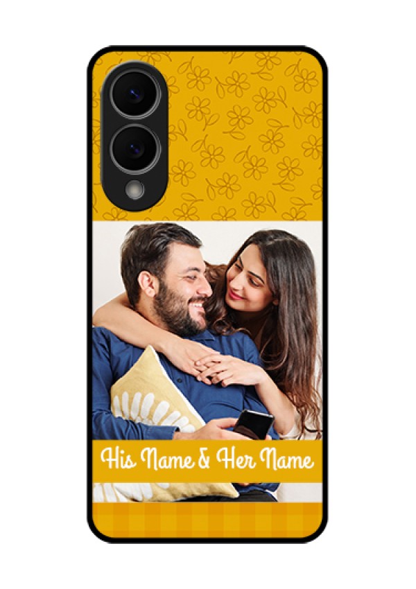 Samsung Galaxy S25 Edge 5G Custom Glass Phone Case - Yellow Floral Design