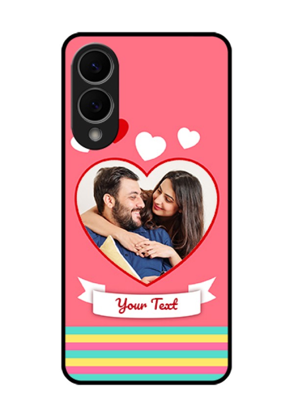 Samsung Galaxy S25 Edge 5G Custom Glass Phone Case - Love Shapes Doodle Design