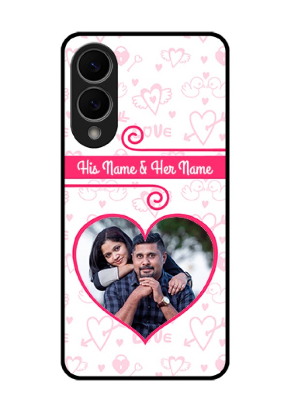 Samsung Galaxy S25 Edge 5G Custom Glass Phone Case - Heart Shape Love Design