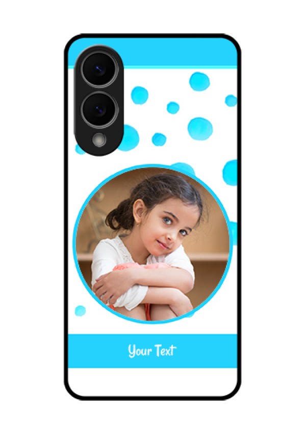 Samsung Galaxy S25 Edge 5G Custom Glass Phone Case - Blue Bubbles Pattern Design