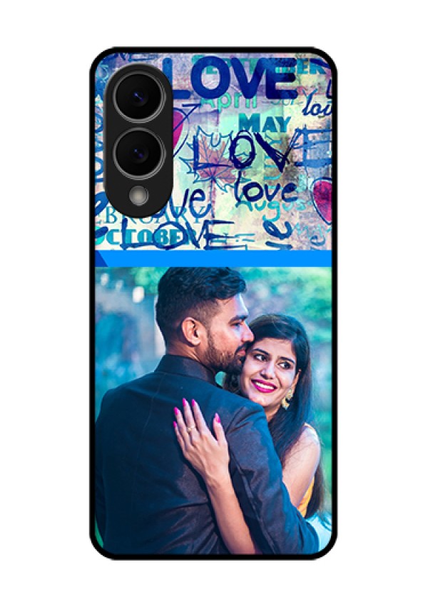 Samsung Galaxy S25 Edge 5G Custom Glass Phone Case - Colorful Love Design