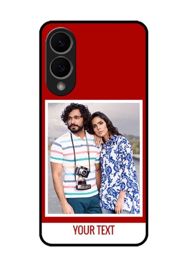 Samsung Galaxy S25 Edge 5G Custom Glass Phone Case - Red Color Design